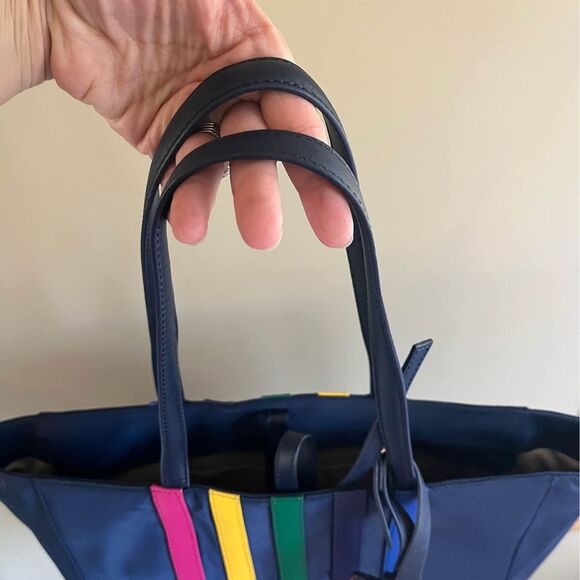 Like New Talbots Blue Rainbow Shoulder Tote - Picture 4 of 10